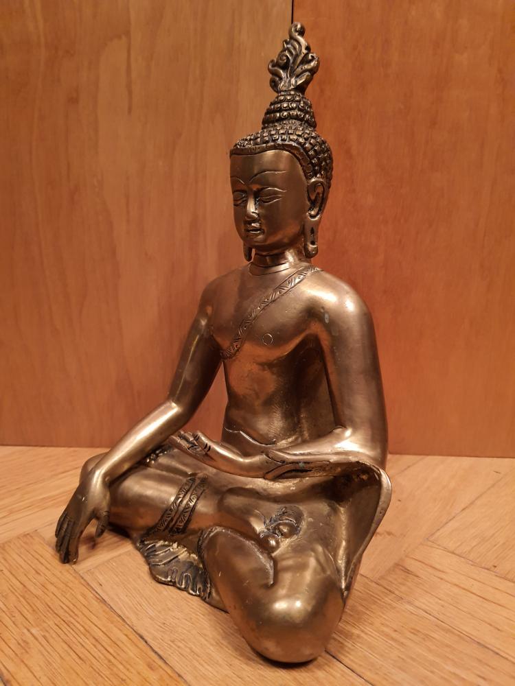 Messing-Figur, Buddha - Nepal - Anfang 20. Jahrhundert