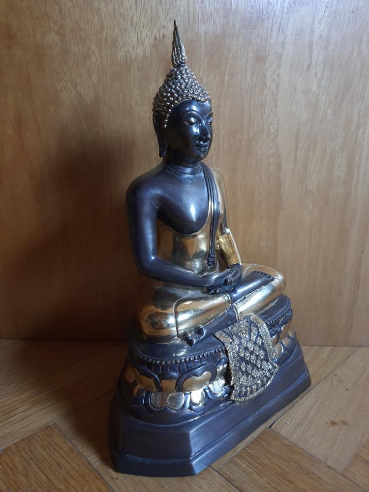 Buddha-Figur, Bronze - Thailand - 2. Hälfte 20. Jahrhundert
