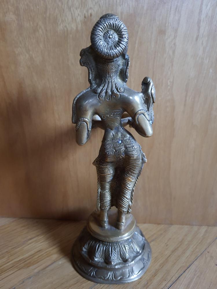 Messing-Figur, Göttin Lakshmi - Indien - 2. Hälfte 20. Jahrhundert