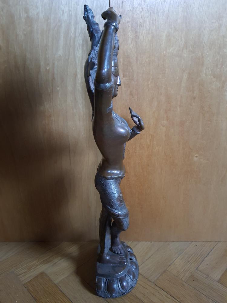 Bronze-Figur, Göttin Tara - Indien - Mitte 20. Jahrhundert
