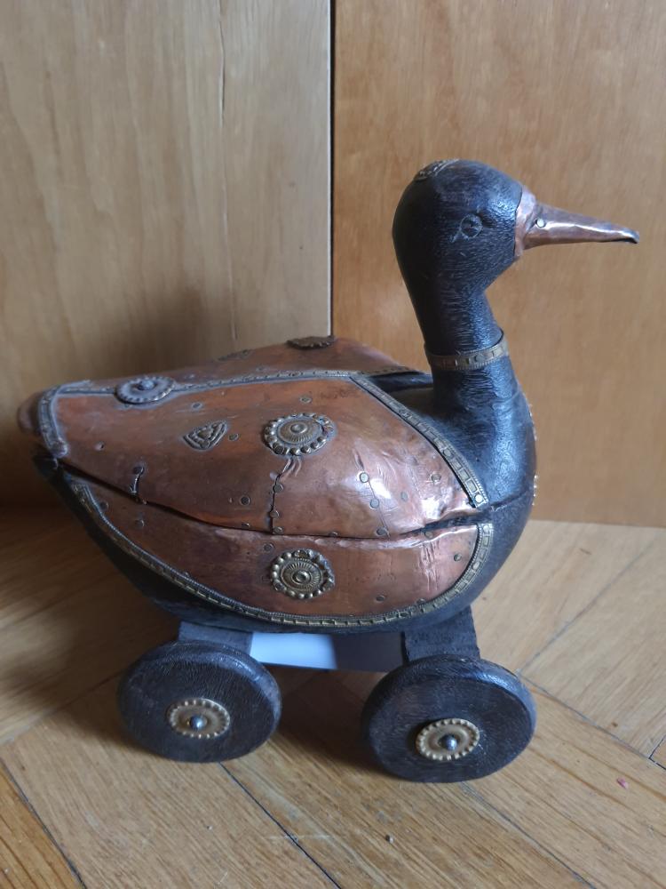 Holz-Ente mit Kupferkörper - China - Ende 19. Jahrhundert