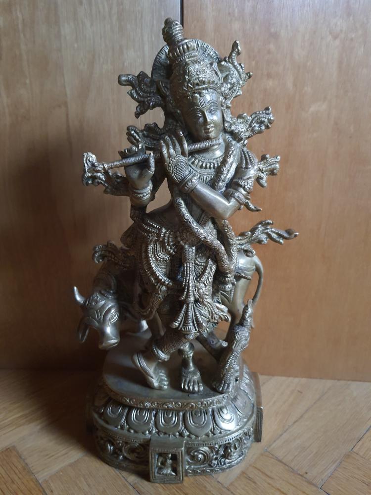 Messing-Figur, Krishna  - Indien - 21. Jahrhundert