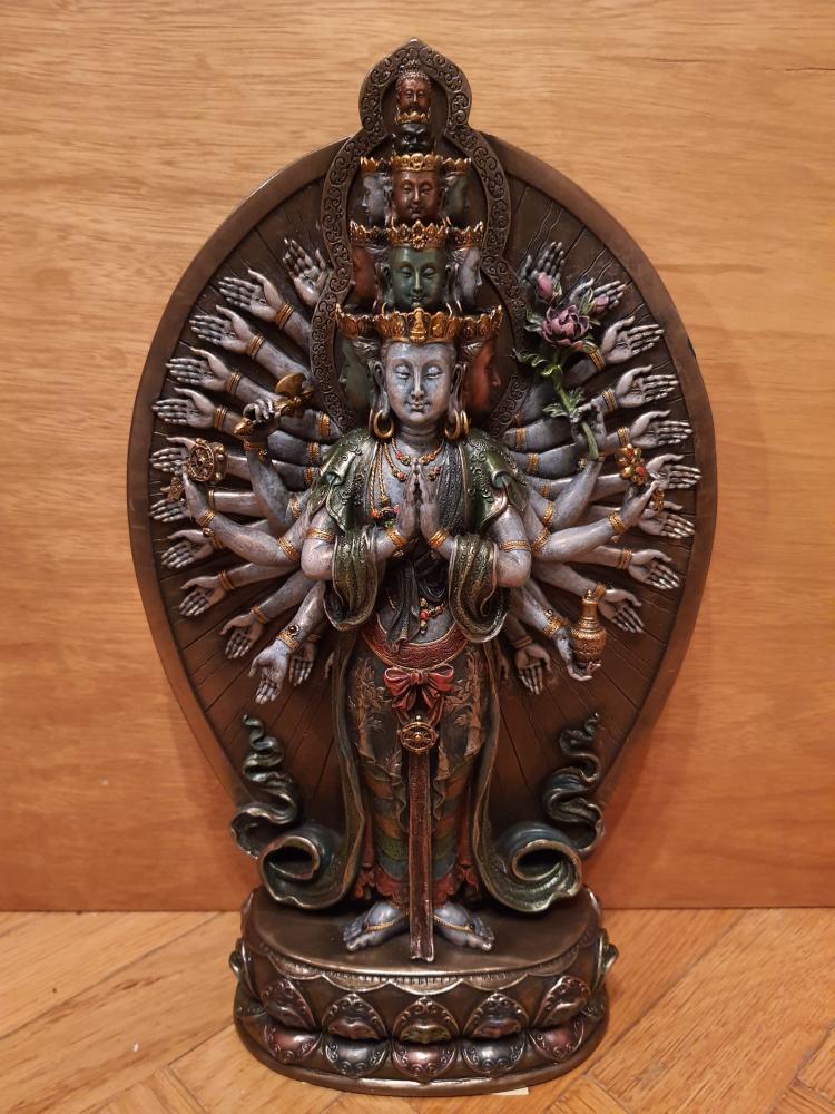 Buddha, Avalokiteshvara, bronziert - Indien -