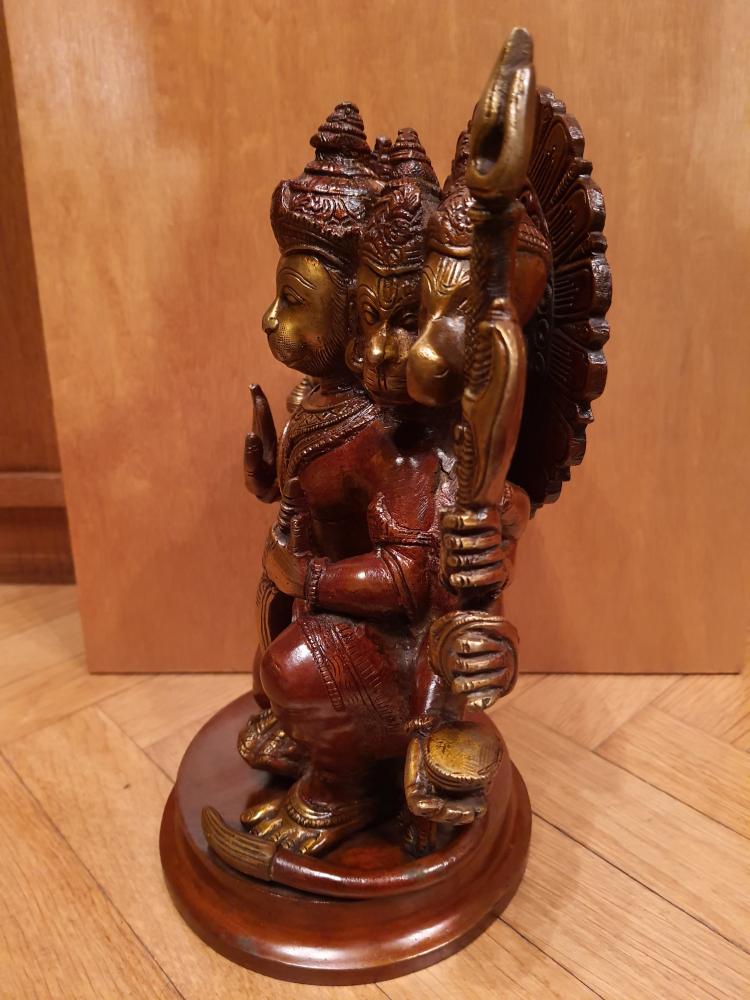 Bronze-Figur, Panchamukhi Hanuman  - Indien - Ende des 20. Jahrhunderts
