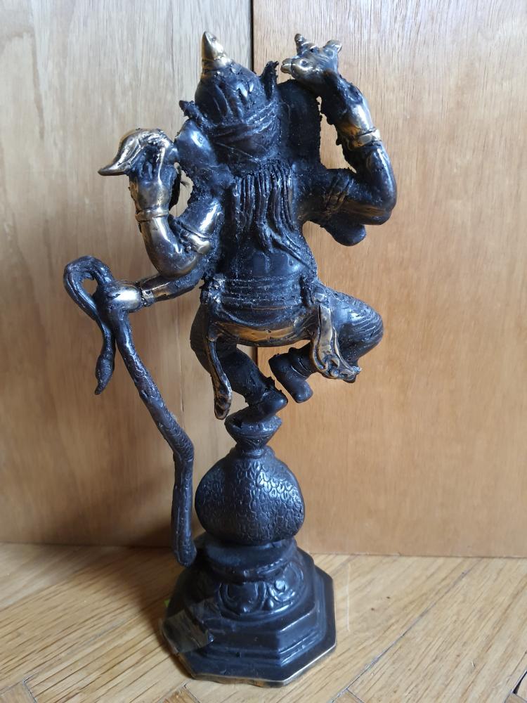 Ganesha auf Schlange tanzend - Bronze-Figur - 20. Jahrhundert