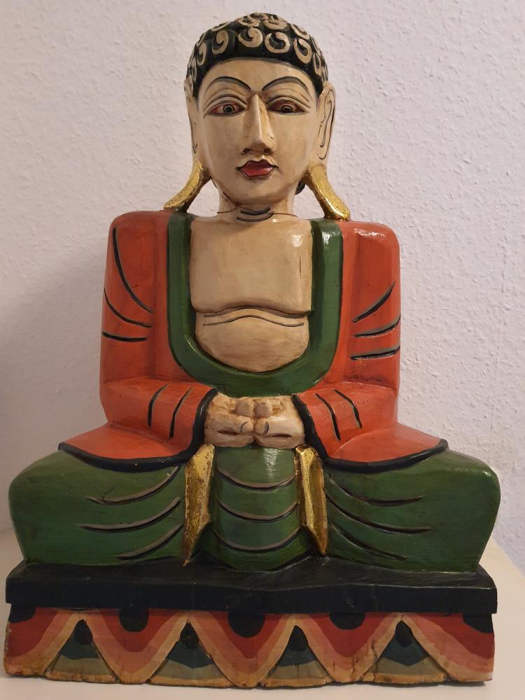 Buddha-Figur, Holz - Bali - 2. Hälfte 20. Jahrhundert