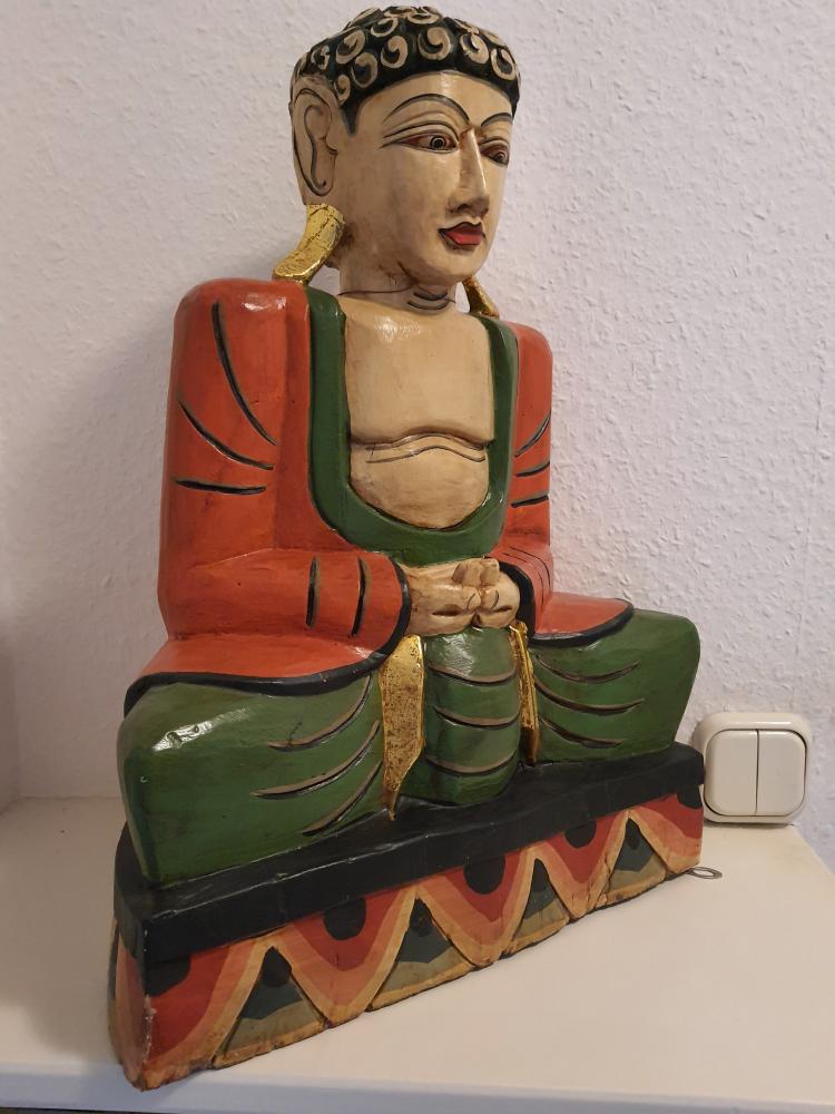 Buddha-Figur, Holz - Bali - 2. Hälfte 20. Jahrhundert