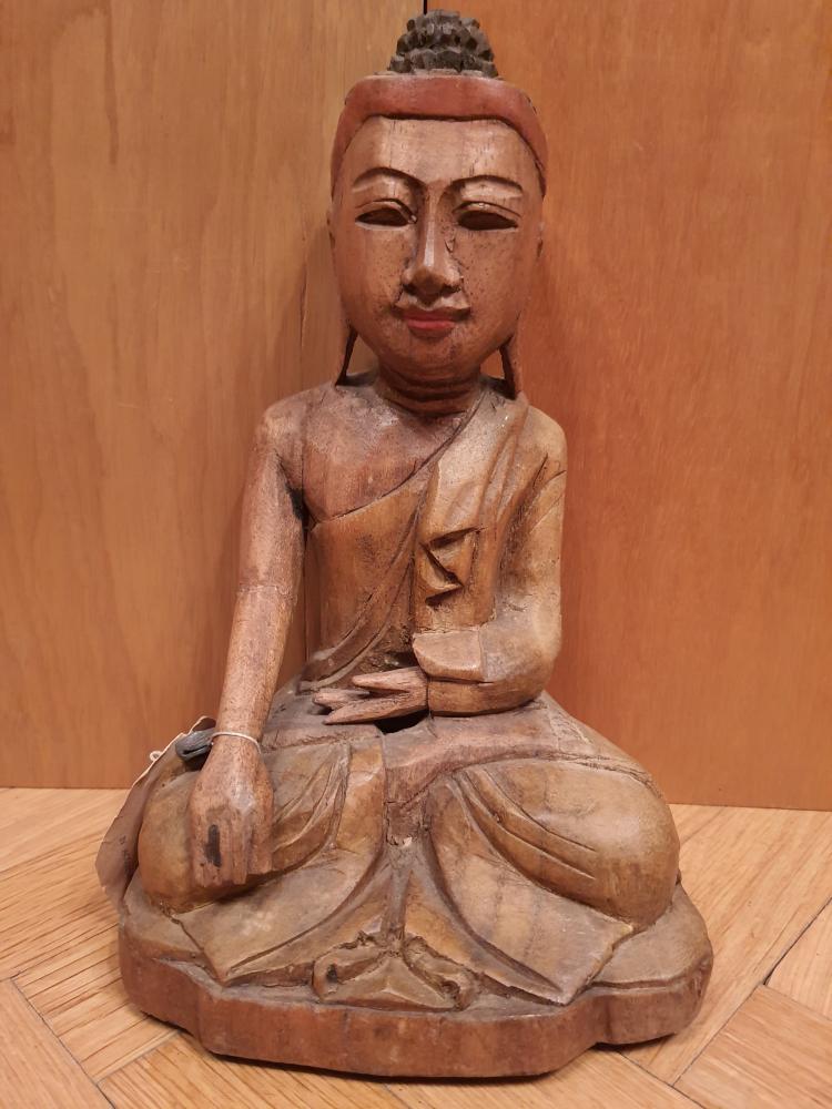 Buddha- Figur, Holz - Thailand - Anfang 20. Jahrhundert