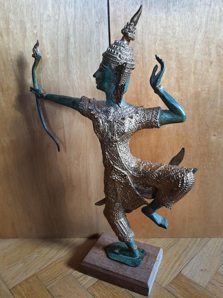 Bronze-Figur, Rama  - Thailand - Mitte 20. Jahrhundert
