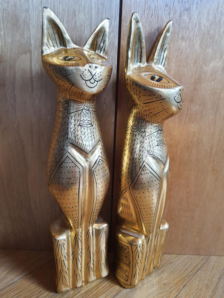 Holz-Figuren, Katzen  - Myanmar - 21. Jahrhundert