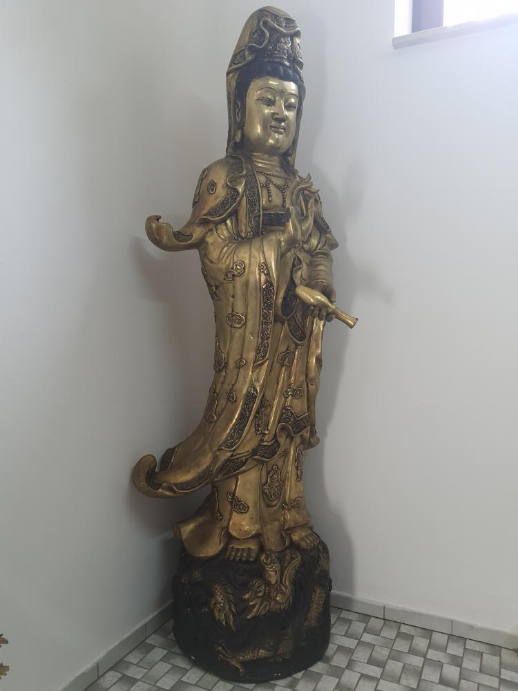 Bronze-Figur, (177cm) Guan Yin  - China - Anfang 20. Jahrhundert