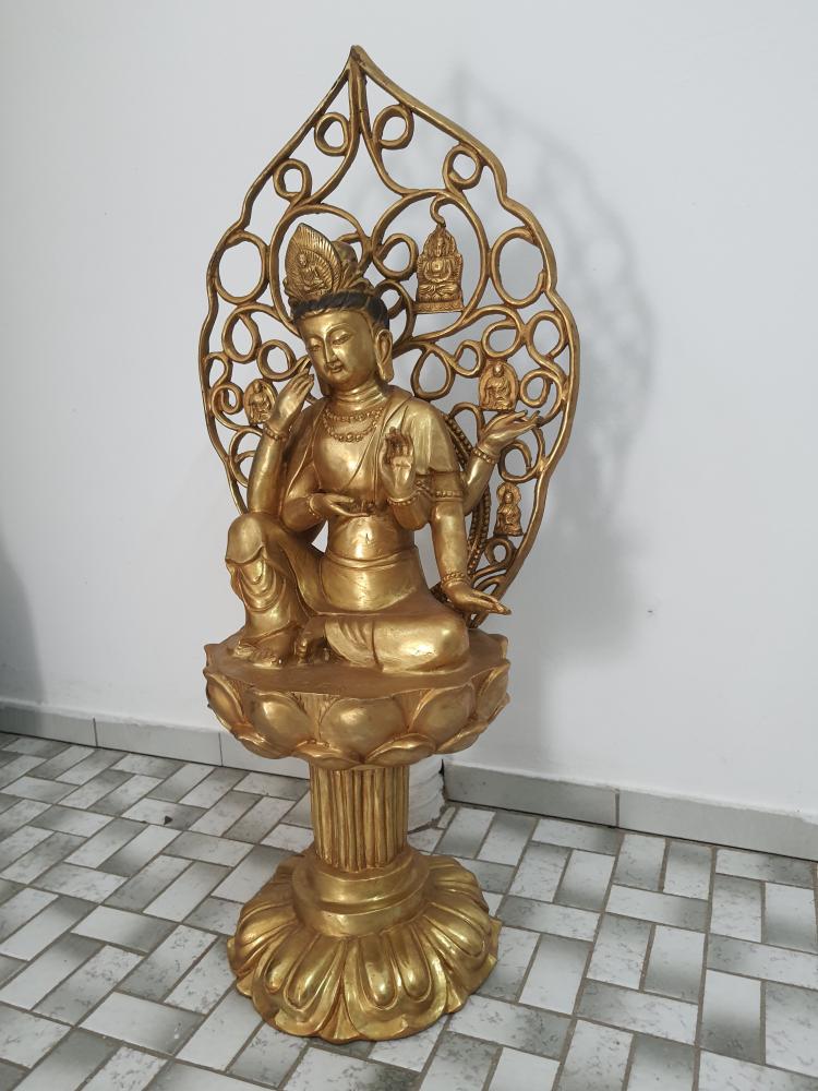 Messing-Figur, (77cm) Gottheit  - Tibet - 20. Jahrhundert