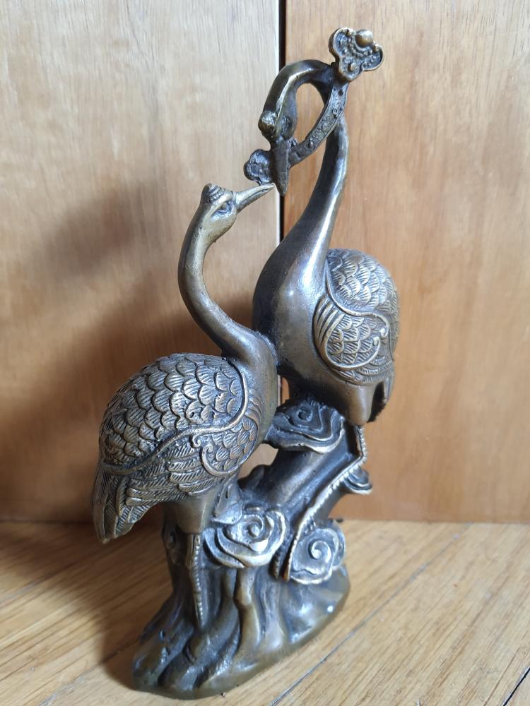 Ein Paar Kraniche, Bronze-Figur - China -