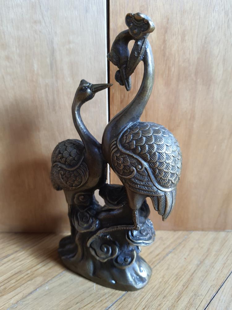 Ein Paar Kraniche, Bronze-Figur - China -