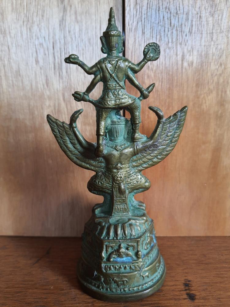 Bronze-Figur, Garuda mit Shiva - Thailand - 20. Jahrhundert