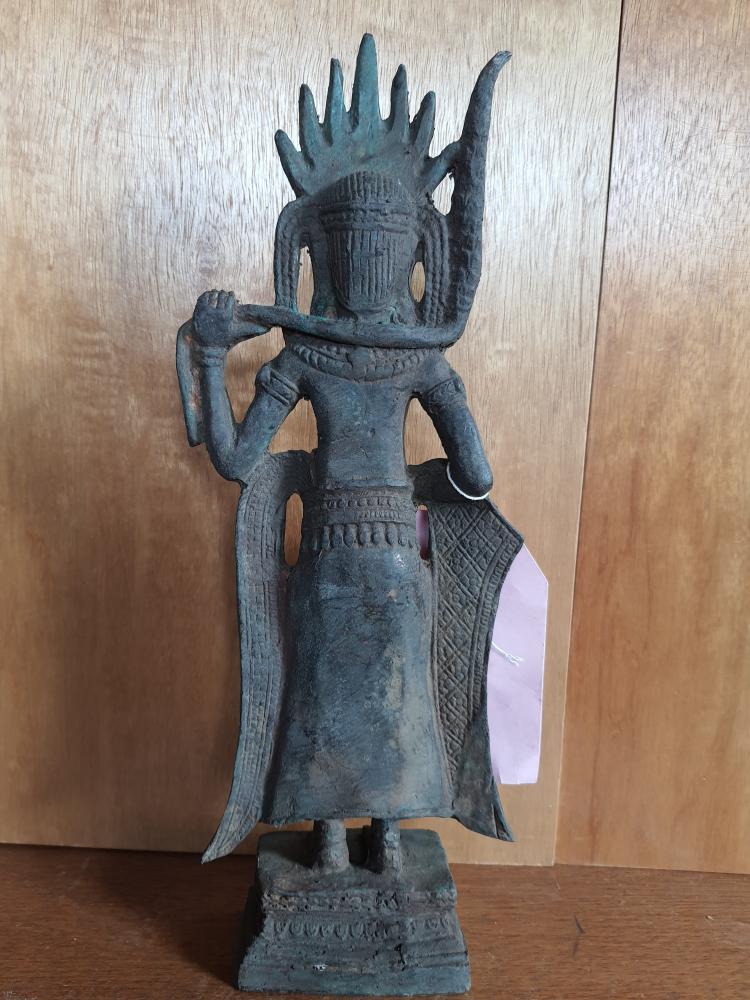Devata-Tempelfigur, Bronze - Kambodscha - 20. Jahrhundert