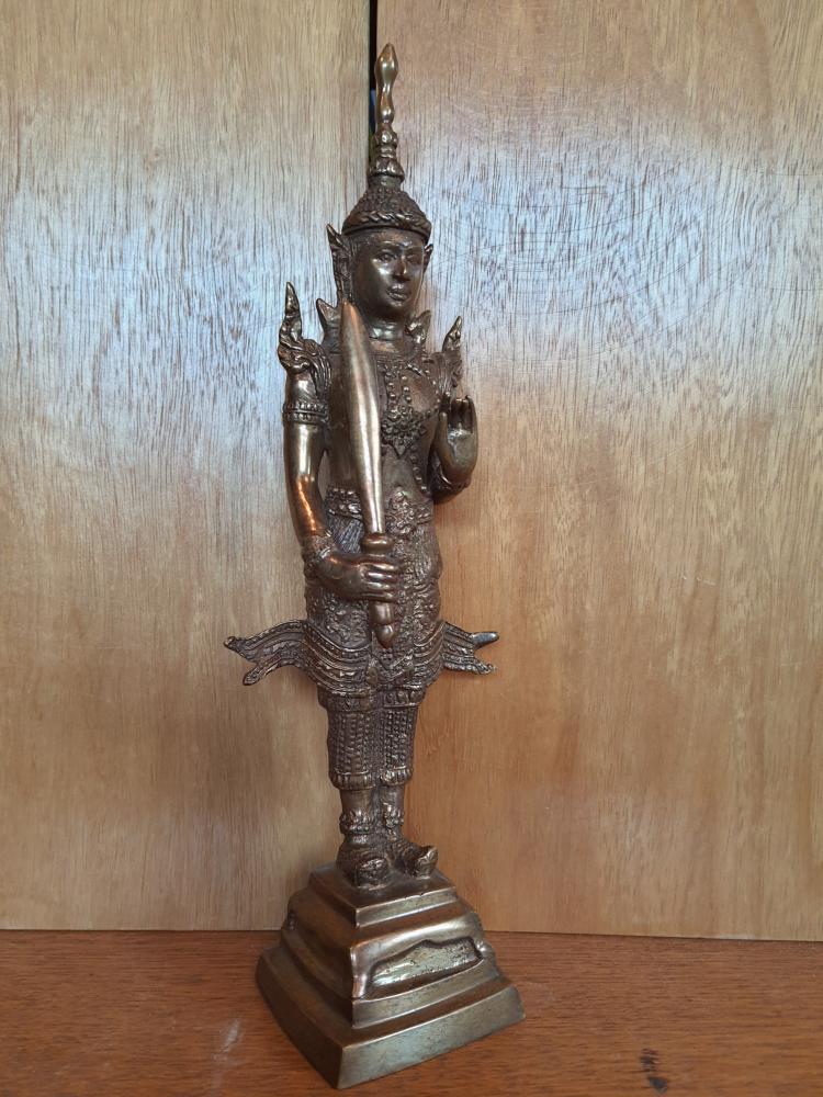 Bronze-Figur, Gottheit Phra Siam Devathirat  -  Thailand -  Anfang 20. Jahrhundert