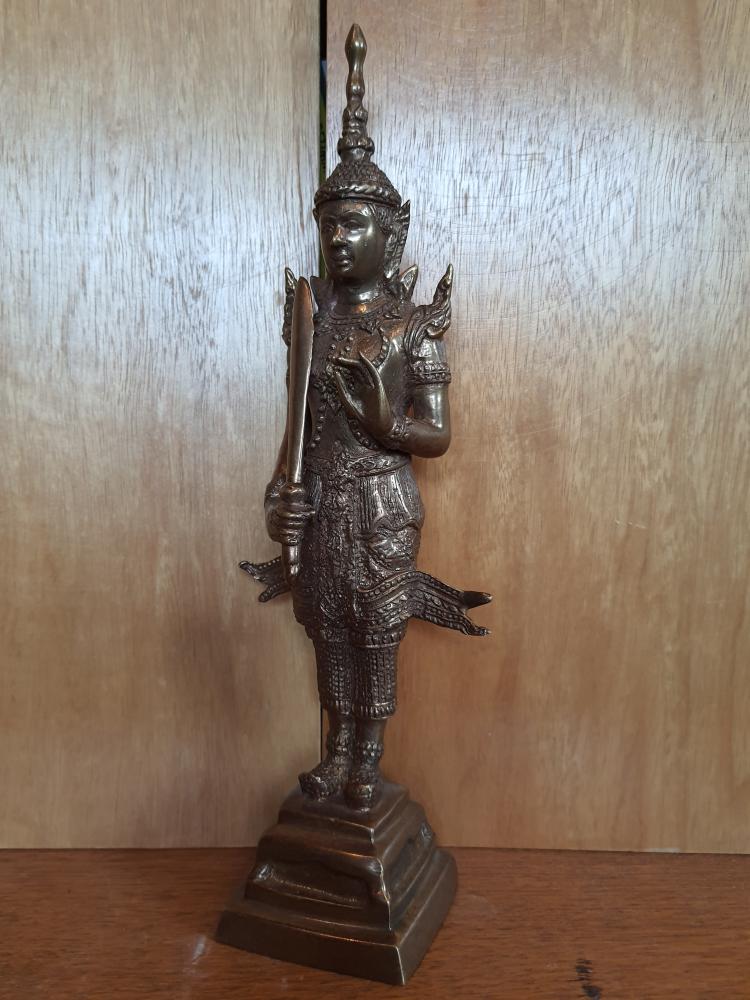 Bronze-Figur, Gottheit Phra Siam Devathirat  -  Thailand -  Anfang 20. Jahrhundert