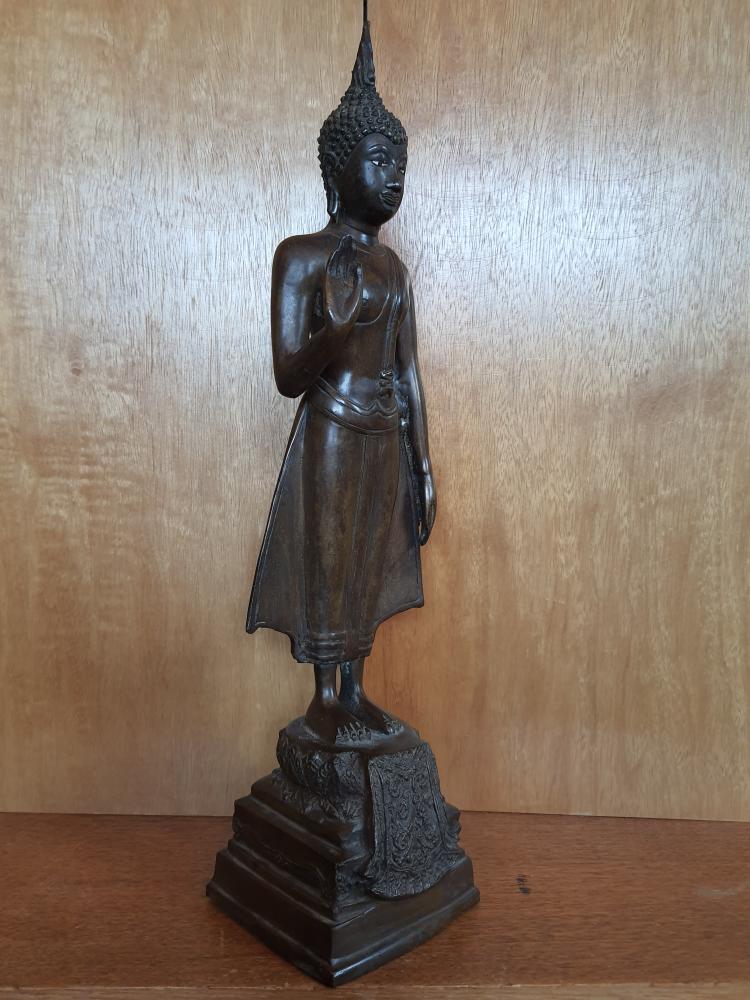 Bronze-Figur, Buddha Pang Prao  - Thailand - Mitte 20. Jahrhundert