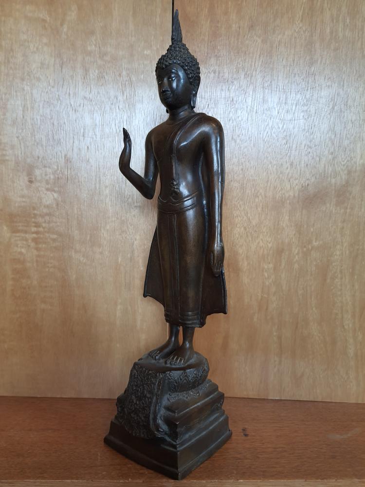 Bronze-Figur, Buddha Pang Prao  - Thailand - Mitte 20. Jahrhundert