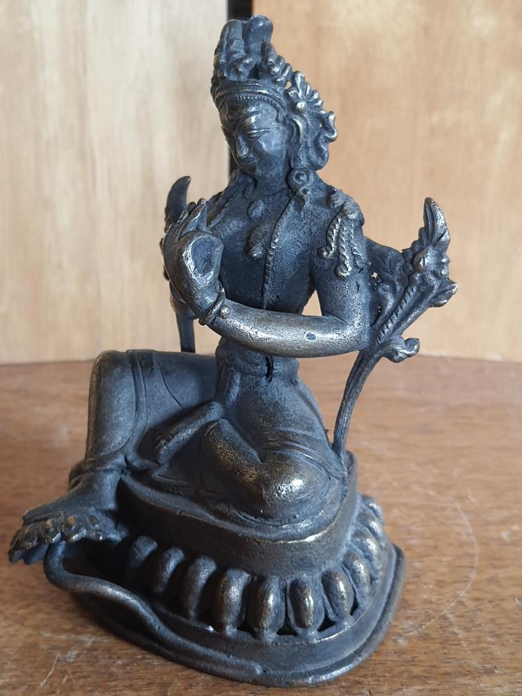 Buddha-Bronze, Grüne Tara - Tibet -