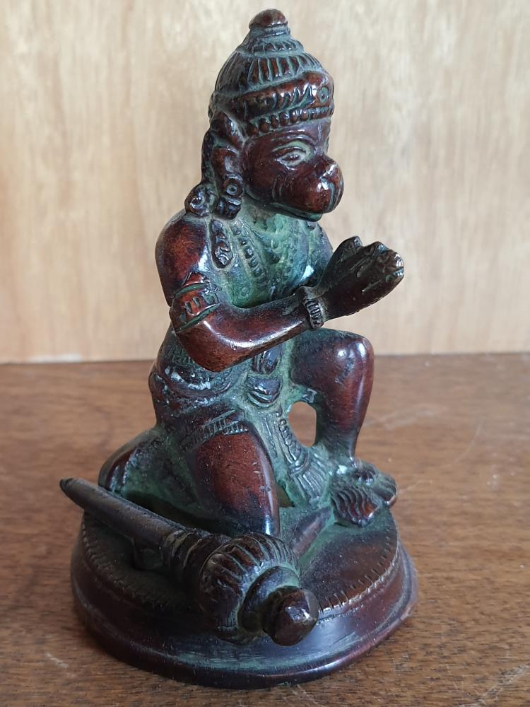 Bronze-Figur, Hanuman - Indien - Anfang 20. Jahrhundert