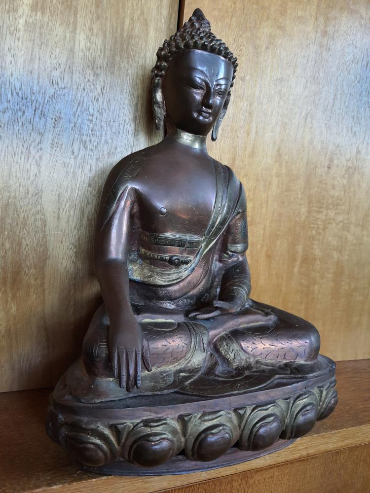 Buddha-Figur, Bronze  - Tibet - Mitte 20. Jahrhundert