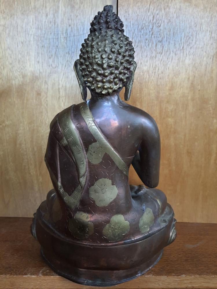 Buddha-Figur, Bronze  - Tibet - Mitte 20. Jahrhundert