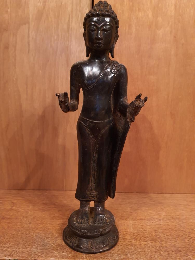 Buddha-Figur, Messing  - Thailand - Mitte 20. Jahrhundert