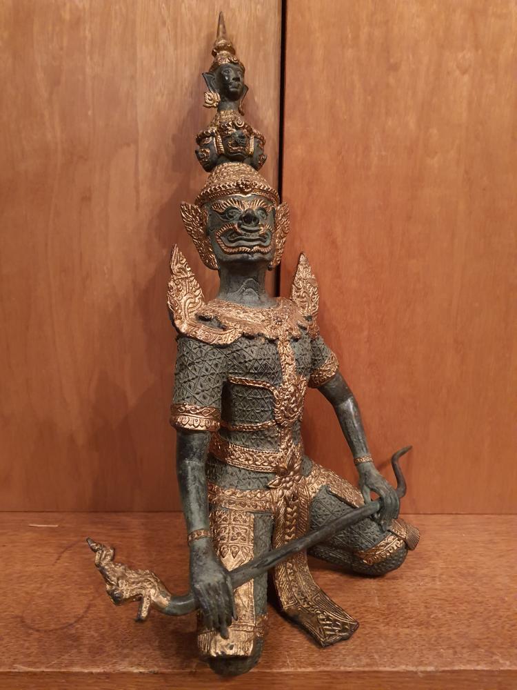 Bronze-Figur, Hanuman  - Thailand - Mitte 20. Jahrhundert