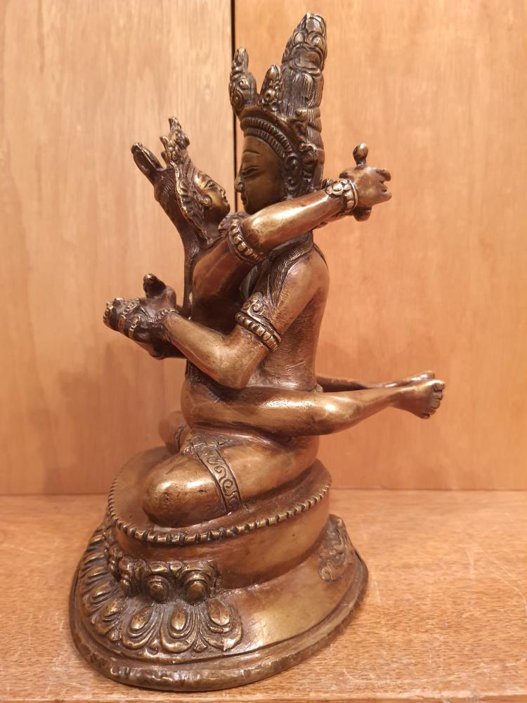 Buddha-Figur, YabYum, Bronze  - Tibet - 1. Hälfte 20. Jahrhundert