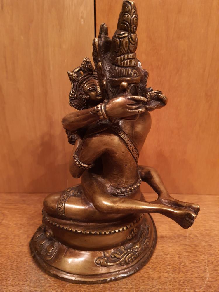 Buddha-Figur, YabYum, Bronze  - Tibet - 1. Hälfte 20. Jahrhundert
