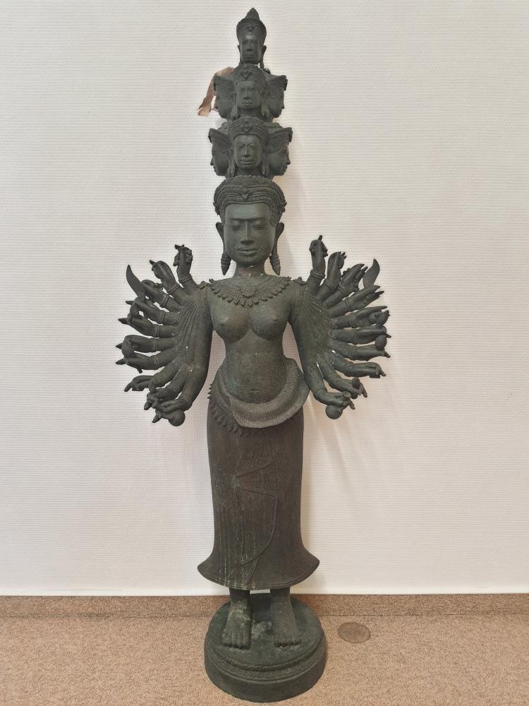 Bronze-Statue, Guan Yin  - Kambodscha - Anfang 20. Jahrhundert