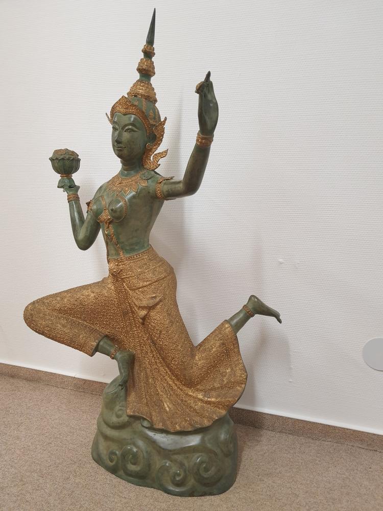 Bronze-Figur, Apsara  - Thailand - Mitte 20. Jahrhundert