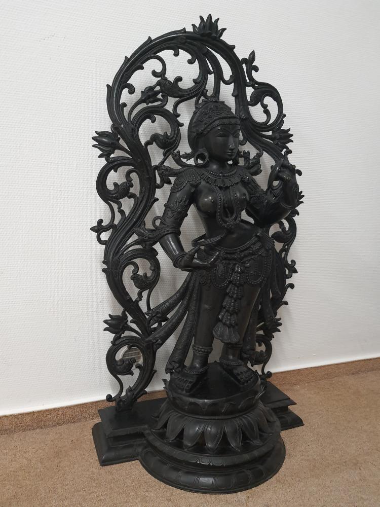 Bronze-Figur, Göttin Parvati  - Indien - 19. Jahrhundert