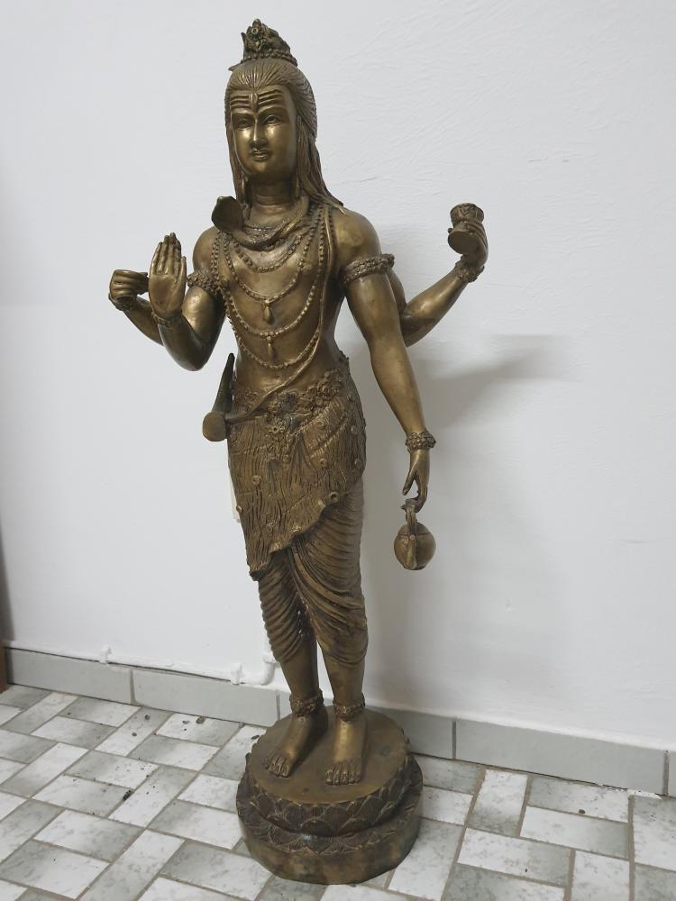 Bronze-Figur, Gottheit Shiva  - Indien - Anfang 20. Jahrhundert