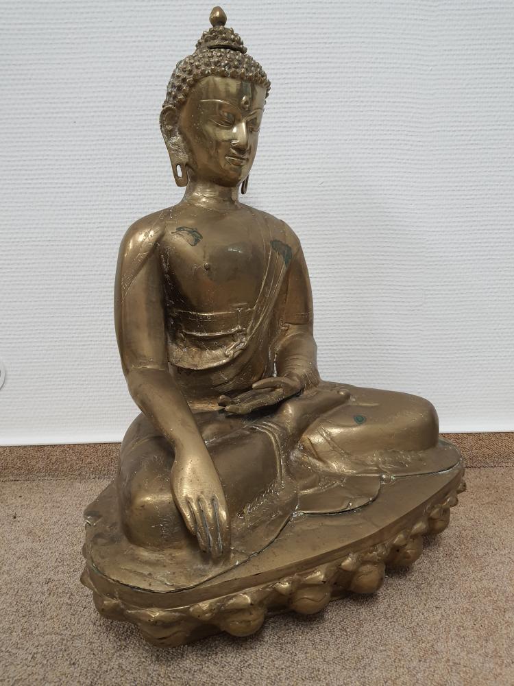 Buddha-Figur, Bronze  - Indien - Anfang 20. Jahrhundert