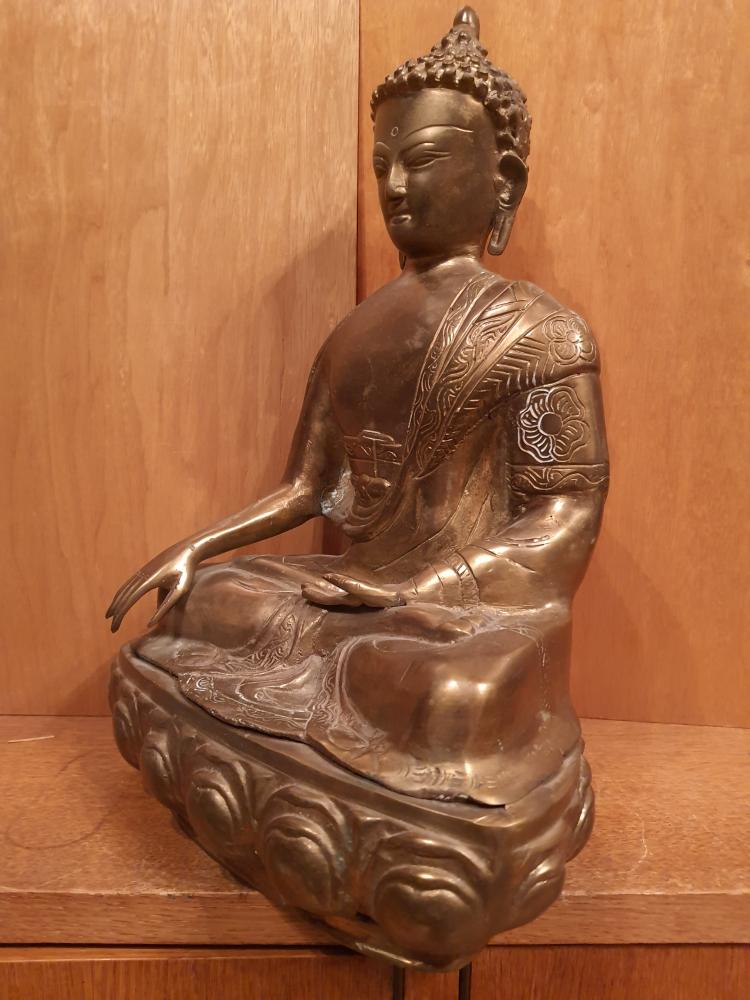 Buddha-Figur, Bronze  - Indien - Mitte 20. Jahrhundert