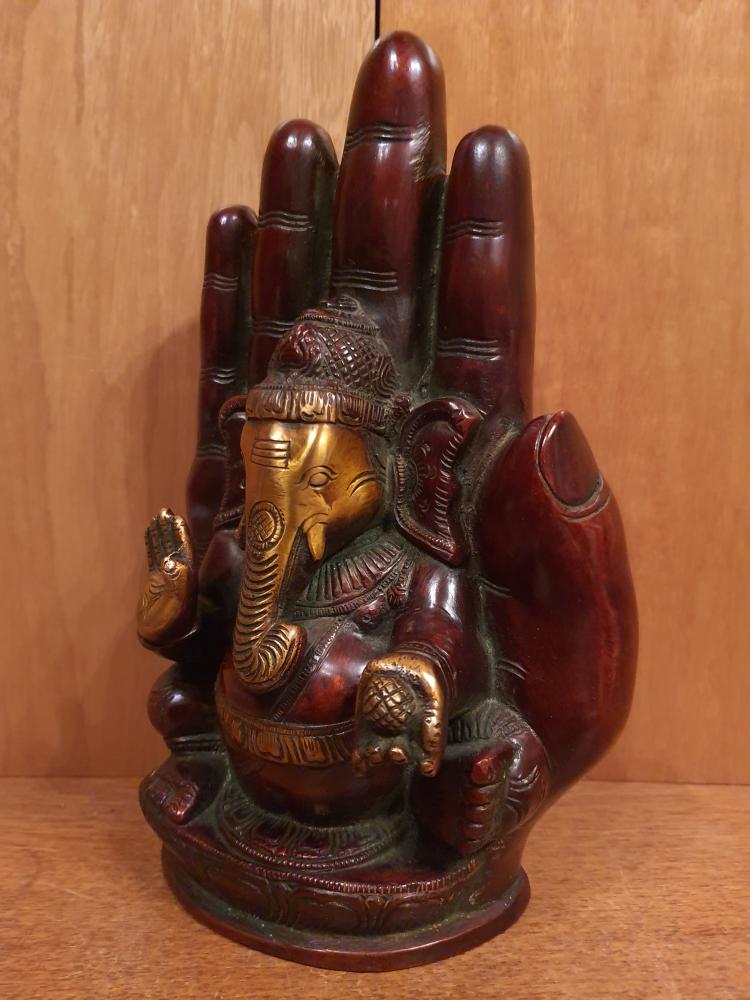 Bronze-Figur, Hand Buddhas  - Indien - Mitte 20. Jahrhundert