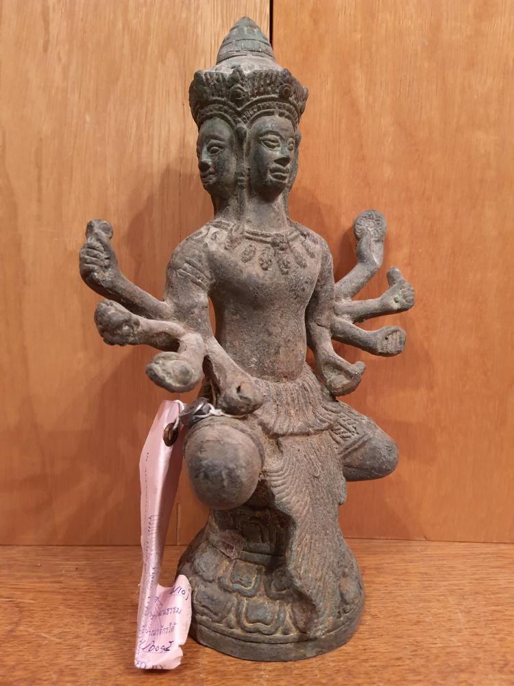 Bronze-Figur, Khmer Gott Brahma  - Kambodscha - 20. Jahrhundert