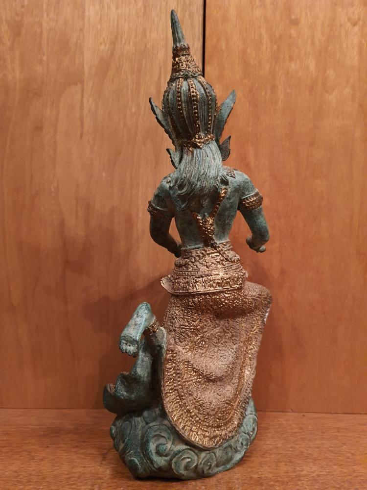 Bronze-Figur, Tempelmusikerin  - Thailand - Mitte 20. Jahrhundert