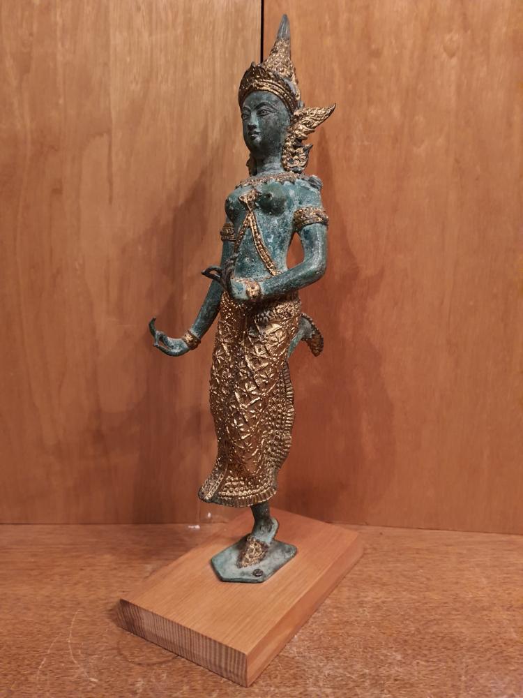 Bronze-Figur, Tempeltänzerin  -Thailand -  Mitte 20. Jahrhundert