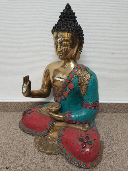 Buddha-Figur, Messing - Indien -  21. Jahrhundert