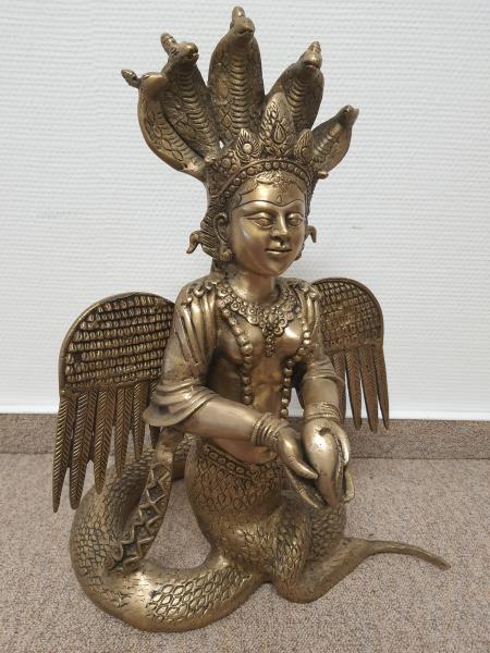Messing-Figur, Nag Kanya  - Tibet/Nepal - 20. Jahrhundert