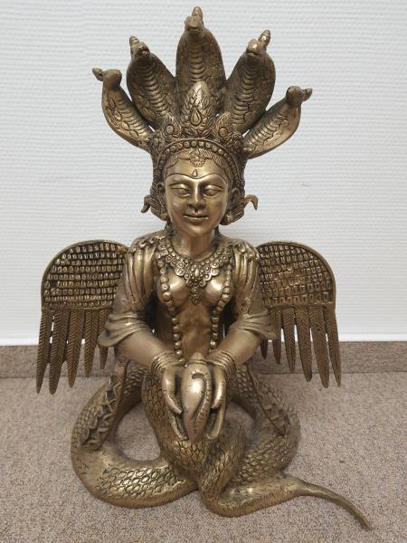 Messing-Figur, Nag Kanya  - Tibet/Nepal - 20. Jahrhundert