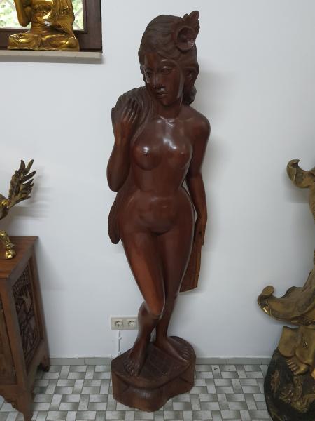 Holz-Skulptur, (168cm) Akt  - Bali - Anfang 20. Jahrhundert