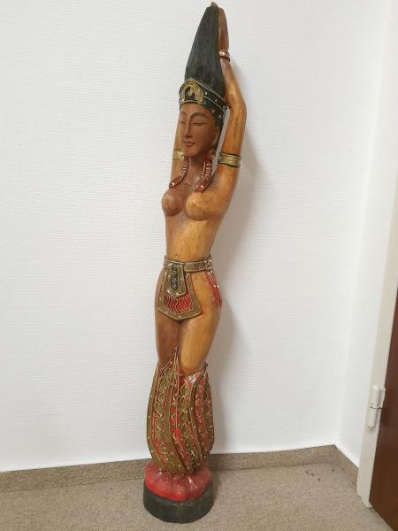 Holz-Figur, (102cm) Göttin Sita  - Thailand - 20. Jahrhundert