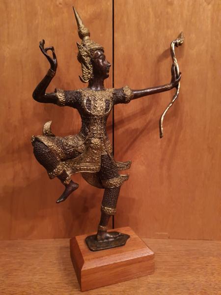 Bronze-Figur, Shri Rama - Thailand - Mitte 20. Jahrhundert