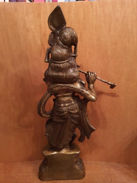 Bronze-Figur, Krishna  - Indien -  Mitte 20. Jahrhundert