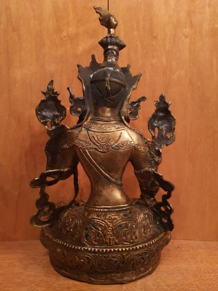 Bronze-Figur, Weiße Tara  - Tibet - 20. Jahrhundert